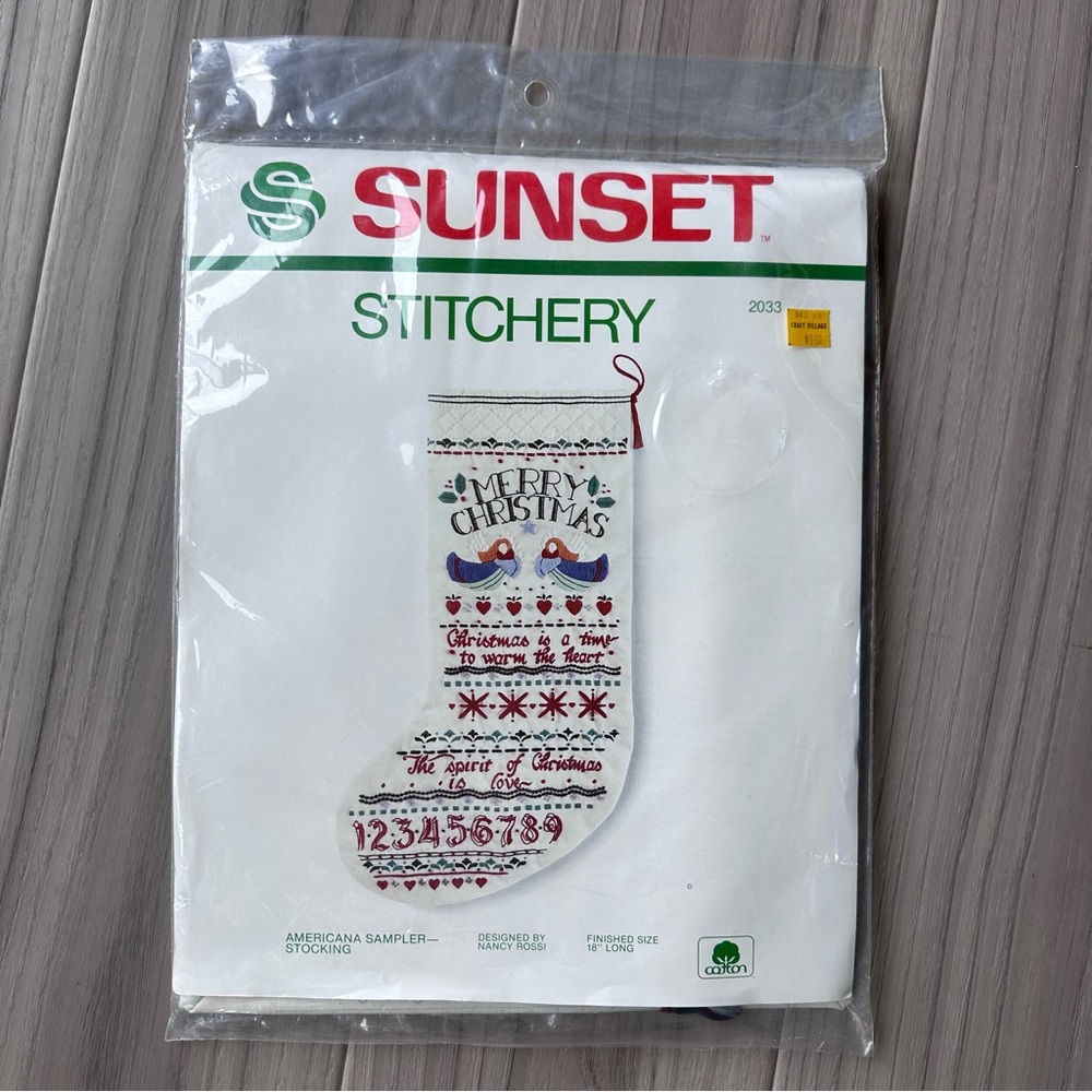 Vintage Sunset Stitchery Americana Socking Sampler